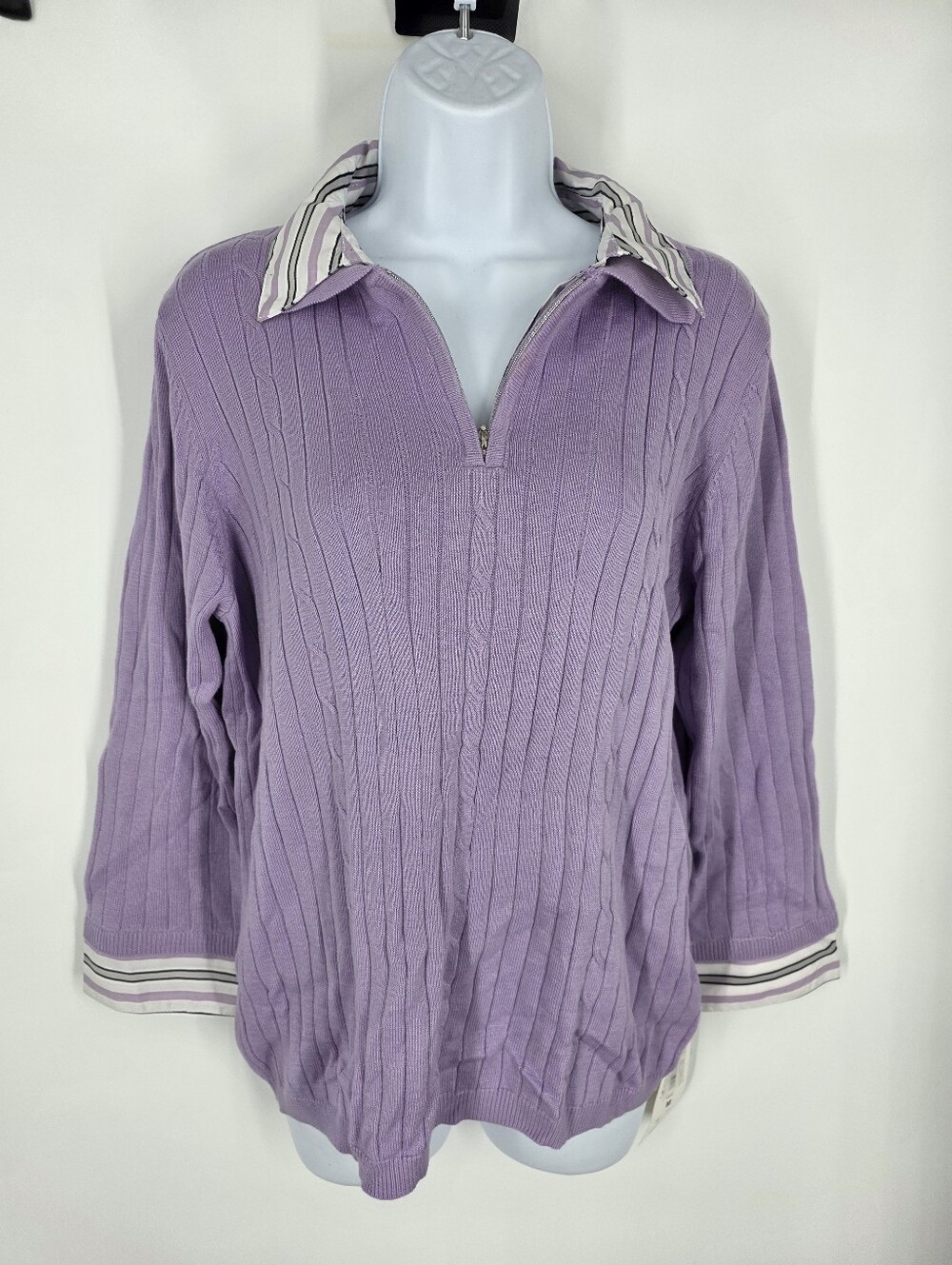 Allison Daley Lavender 2-in-1 Layered Sweater M Purple
